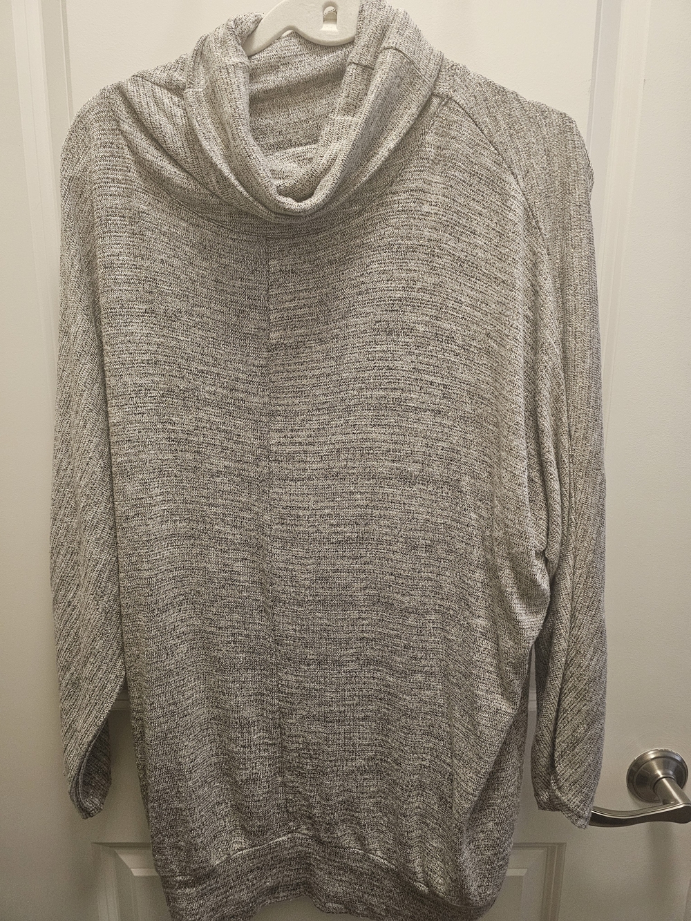 Women's Beige Sparkle Cowl Neck Sweater